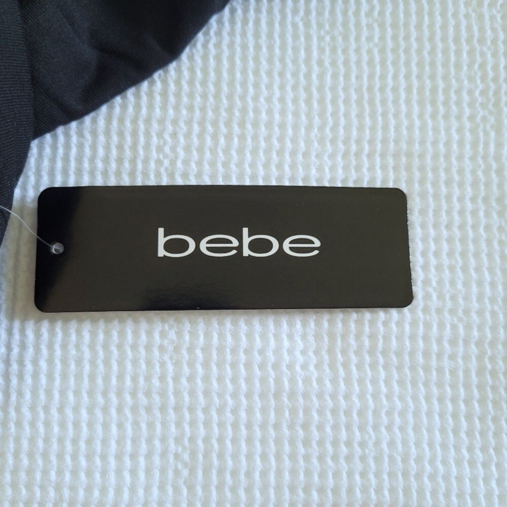 bebe Black🖤 Mini Logo Tape Lightweight Hoodie - NWT - Picture 5 of 16